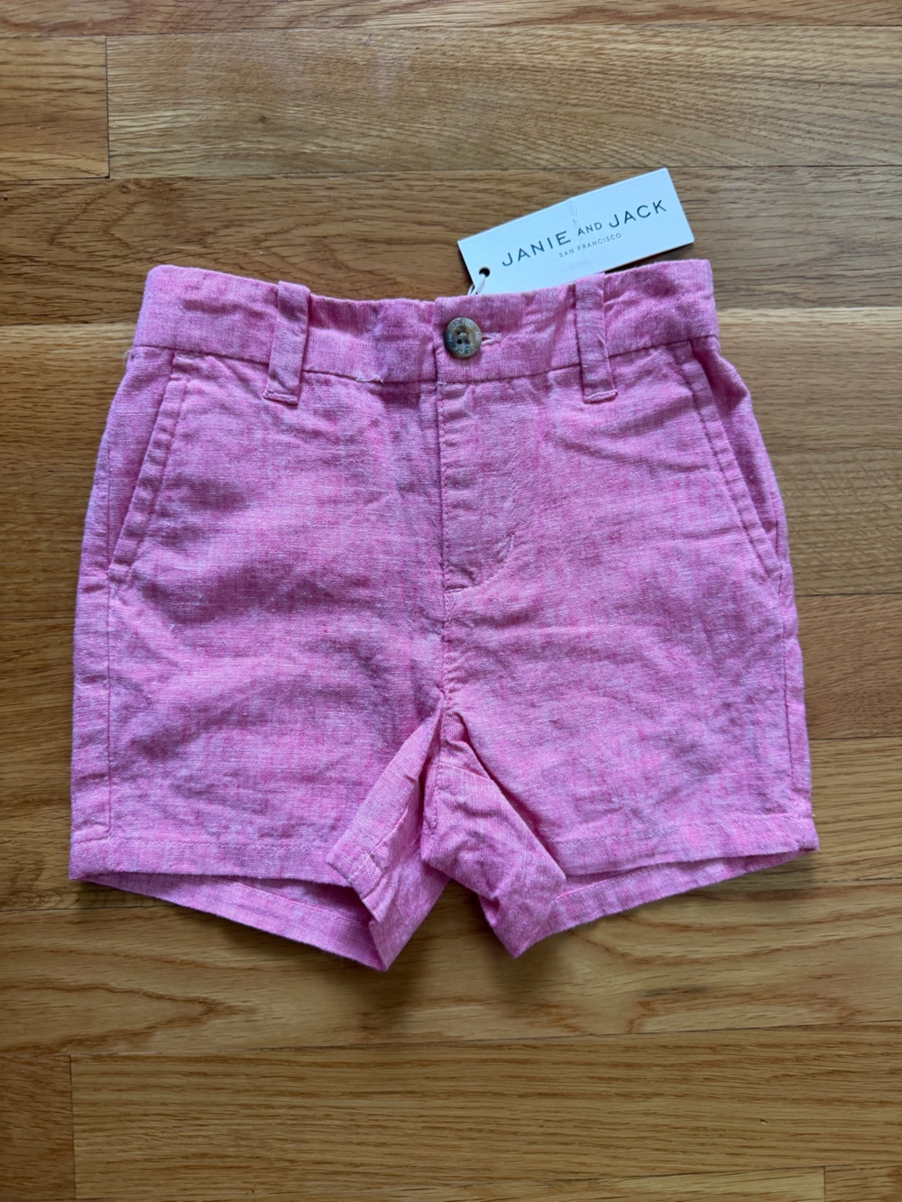 Janie and Jack Pink Linen-Blend Shorts
